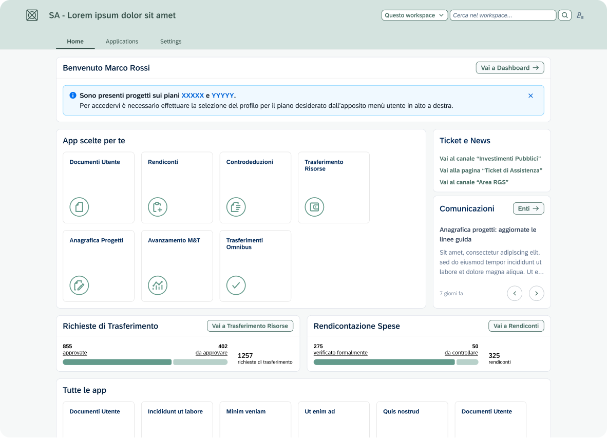Homepage accessibility and interactions
