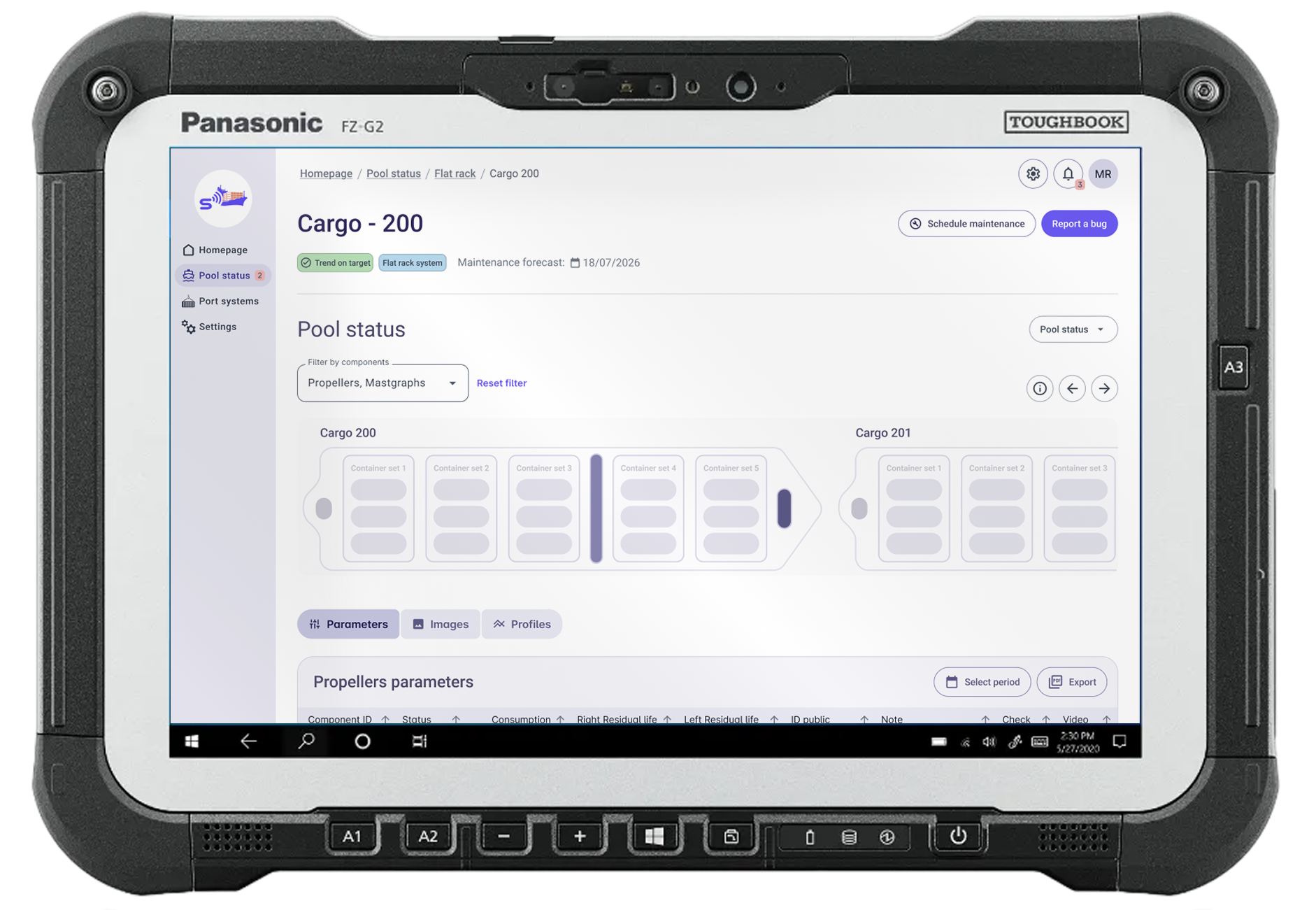mockup of the web app redesign