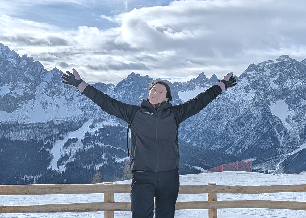 me, very very happy and grateful for being at Sexten and skiing!
